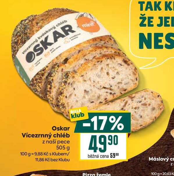 Oskar Vícezrnný chléb z naší pece 505 g