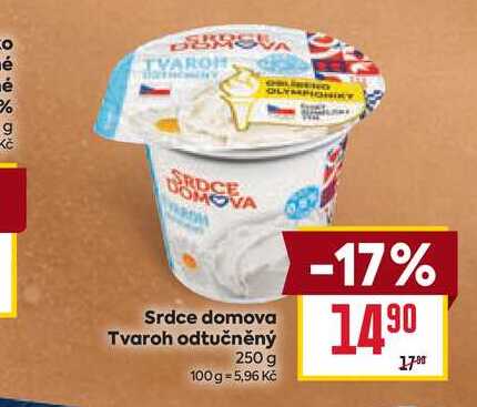 Srdce domova Tvaroh odtučněný 250 g