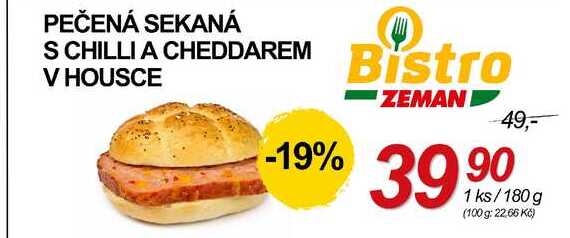 PEČENÁ SEKANÁ S CHILLI A CHEDDAREM V HOUSCE, 1 ks, 180 g