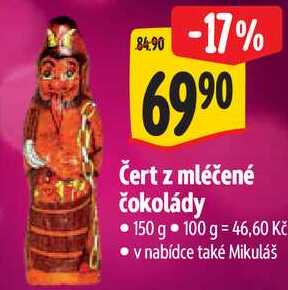 Čert z mléčené čokolády, 150 g