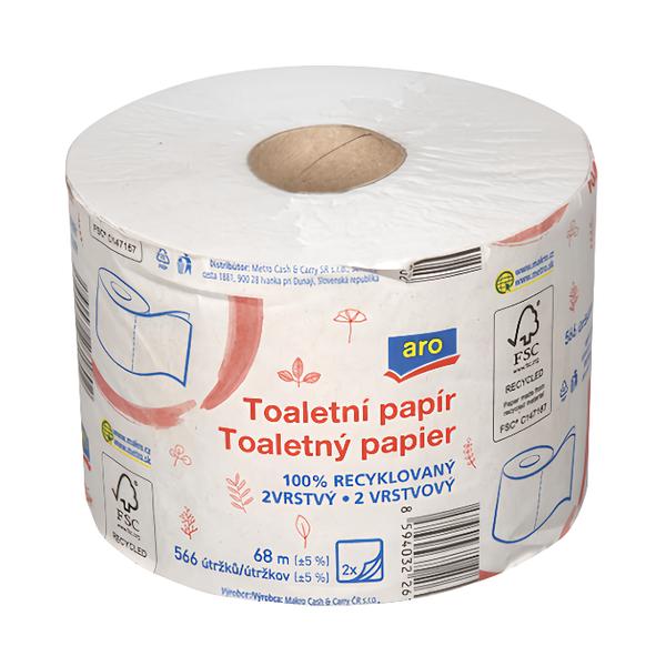 ARO Toaletní papír recyklovaný 2vrstvý, 1 role