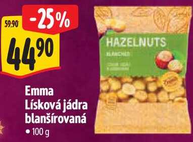 Emma Lísková jádra blanšírovaná, 100 g