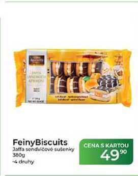 FeinyBiscuits Jaffa sendvičové sušenky 380g   v akci