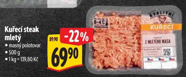 Kuřecí steak mletý, 500 g