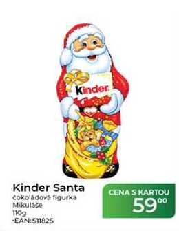 Kinder Santa cokoládová figurka Mikuláše 110g