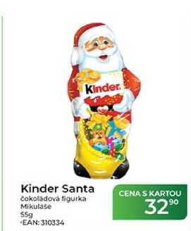 Kinder Santa čokoládová figurka Mikuláše 55g