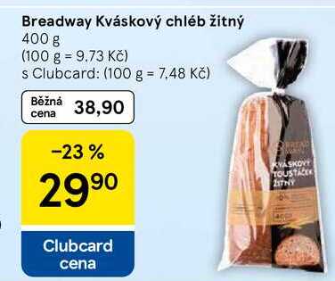 Breadway Kváskový chléb žitný, 400 g