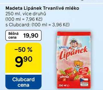 Madeta Lipánek Trvanlivé mléko, 250 ml