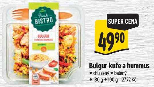Bulgur kuře a hummus, 180 g