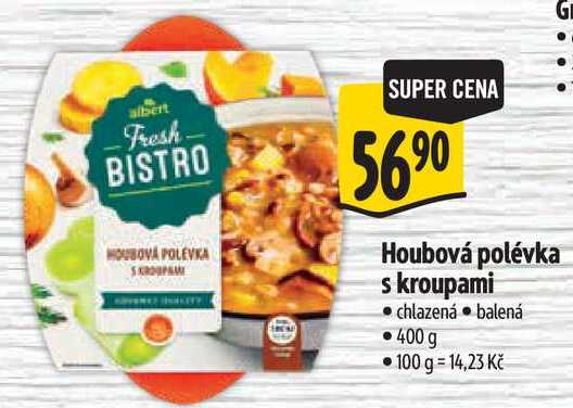 Houbová polévka s kroupami, 400 g