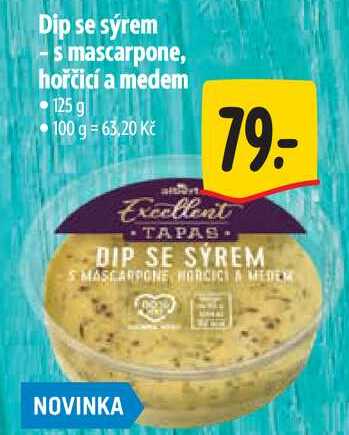 Dip se sýrem - s mascarpone, hořčicí a medem, 125 g