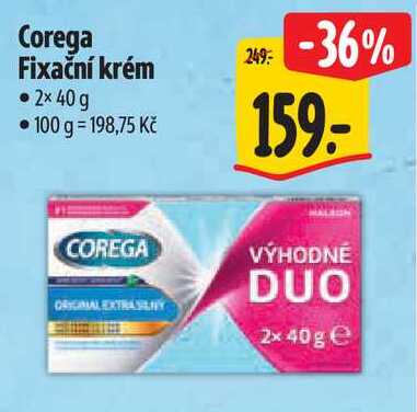 Corega Fixační krém, 2x 40 g