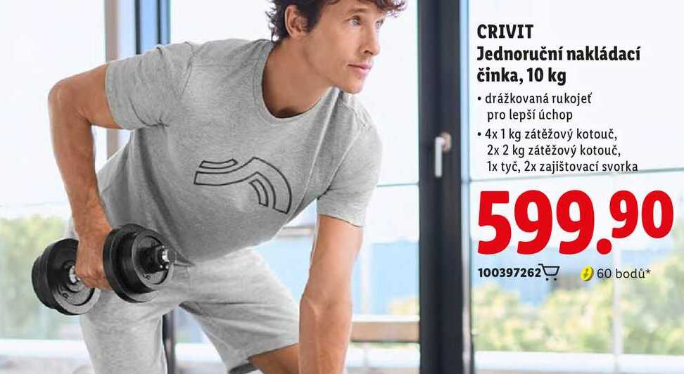 CRIVIT Jednoruční nakládací činka, 10 kg