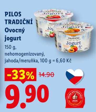 PILOS TRADIČNÍ Ovocný jogurt, 150 g