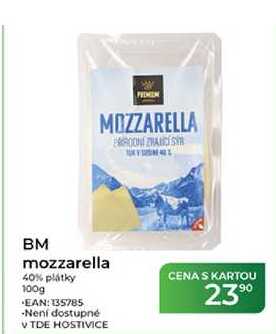 BM mozzarella 40% plátky 100g