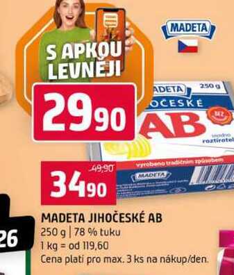 MADETA JIHOČESKÉ AB 250 g 78% tuku