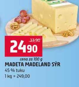 MADETA MADELAND SÝR 45% tuku 100g