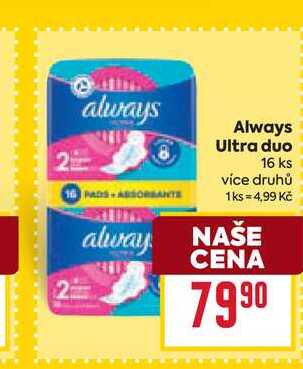 Always Ultra duo 16 ks více druhů 