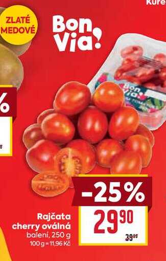 Rajčata cherry oválná baleni, 250 g  