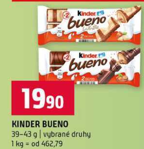 KINDER BUENO 39-43 g vybrané druhy