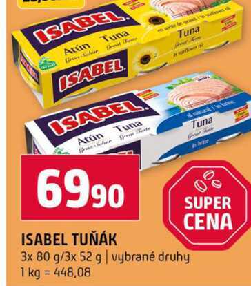 ISABEL TUŇÁK 3x 80 g/3x 52 g vybrané druhy