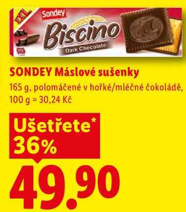 SONDEY Máslové sušenky, 165 g