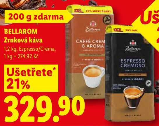 BELLAROM Zrnková káva, 1,2 kg