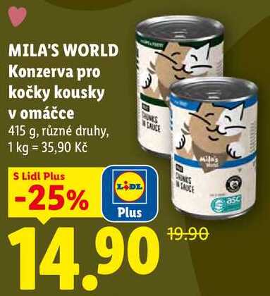 MILA'S WORLD Konzerva pro kočky kousky v omáčce, 415 g