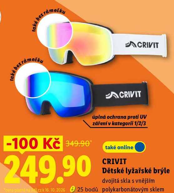 CRIVIT Dětské lyžařské brýle