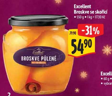 Excellent Broskve se skořicí, 550 g