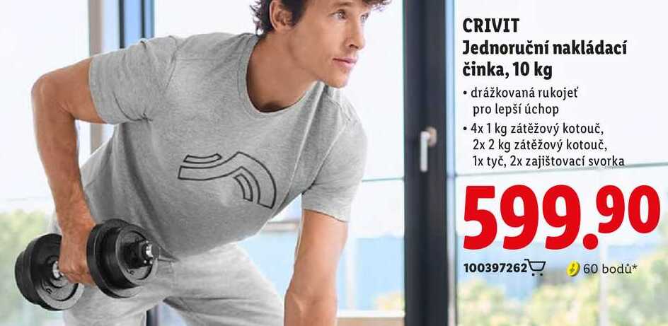 CRIVIT Jednoruční nakládací činka, 10 kg