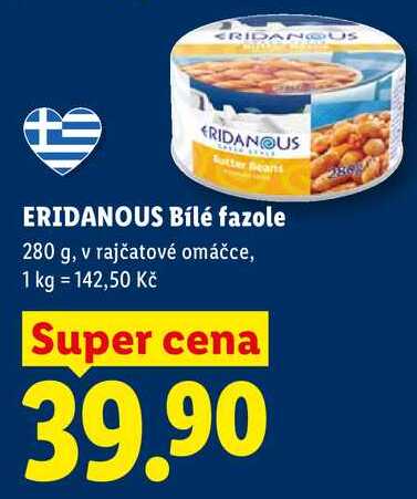 ERIDANOUS Bílé fazole, 280 g