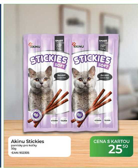 Akinu Stickies pamlsky pro kočky 30g  