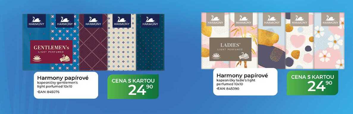 Harmony papírové kapesničky gentlemen's light perfumed 10x10