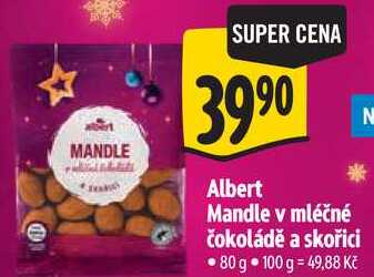 Albert Mandle v mléčné čokoládě a skořici, 80 g