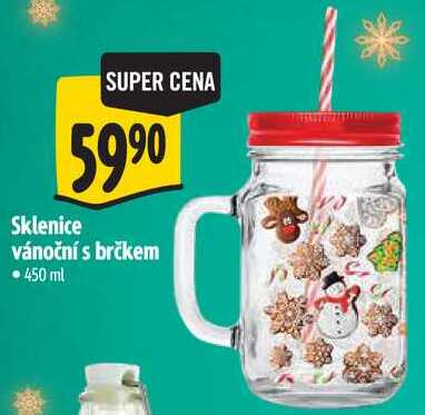 Sklenice vánoční s brčkem