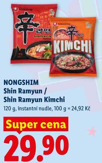 NONGSHIM Shin Ramyun/ Shin Ramyun Kimchi, 120 g, instantní nudle