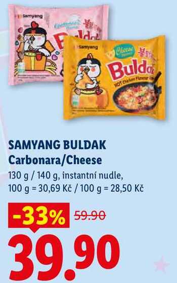SAMYANG BULDAK Carbonara/Cheese, 130 g / 140 g, instantní nudle
