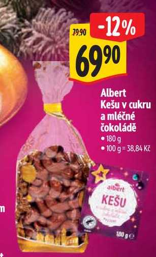 Albert Kešu v cukru a mléčné čokoládě 180 g