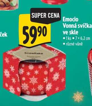 Emocio Vonná svíčka ve skle 7×6,2 cm