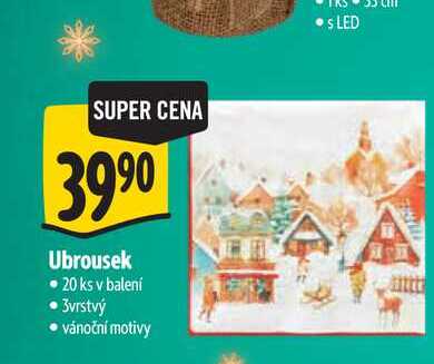 Ubrousek 20 ks v balení 3vrstvý