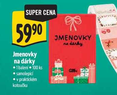 Jmenovky na dárky 100 ks