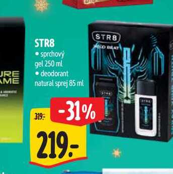 STR8 sprchový gel 250 ml +deodorant natural sprej 85 ml