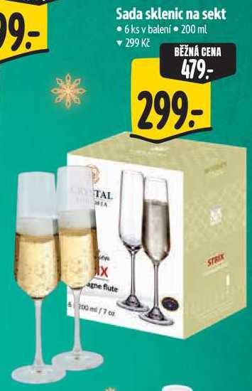 Sada sklenic na sekt, 6 ks