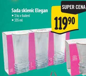 Sada sklenic Elegan, 3 ks