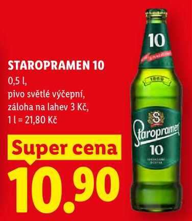 STAROPRAMEN 10, 0,5 l, pivo světlé výčepní