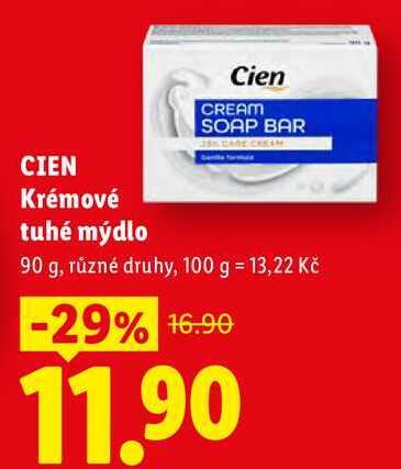 CIEN Krémové tuhé mýdlo, 90 g, různé druhy
