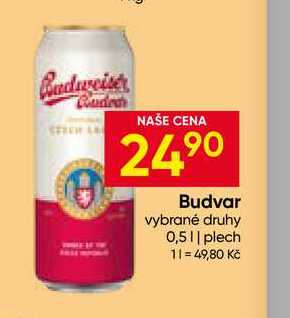 Budvar vybrané druhy 0,5l plech 
