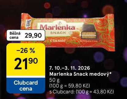Marlenka Snack medový, 50 g