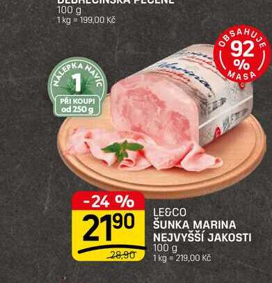 ŠUNKA MARINA NEJVYŠŠÍ JAKOSTI 100 g